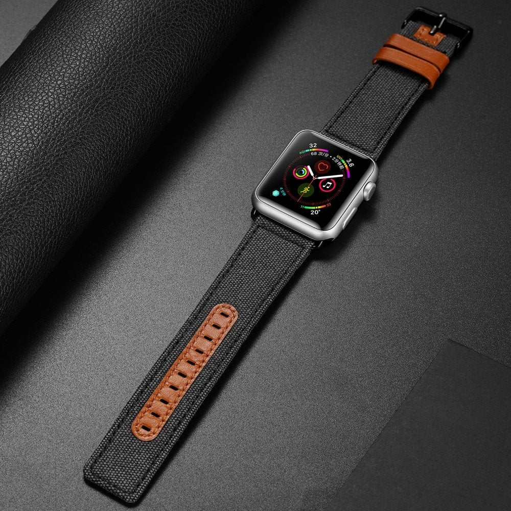 Dux Ducis Λουράκι Apple Watch 2 / 3 / 4 / 5 / 6 / 7 / 8 / 9 / SE - 38 / 40 / 41 mm Strap από Δερματίνη - Black