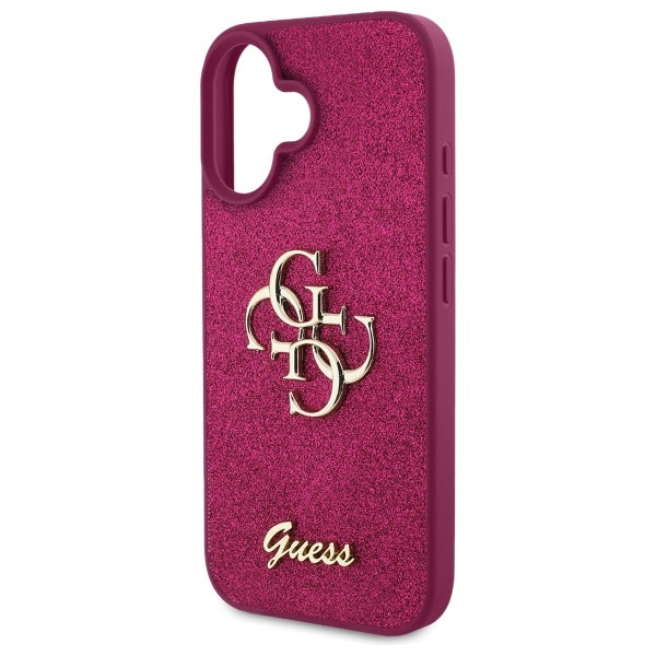 Guess iPhone 16 - Fixed Glitter Big 4G - Σκληρή Θήκη με Πλαίσιο Σιλικόνης - Purple - GUHCP16SHG4SGU