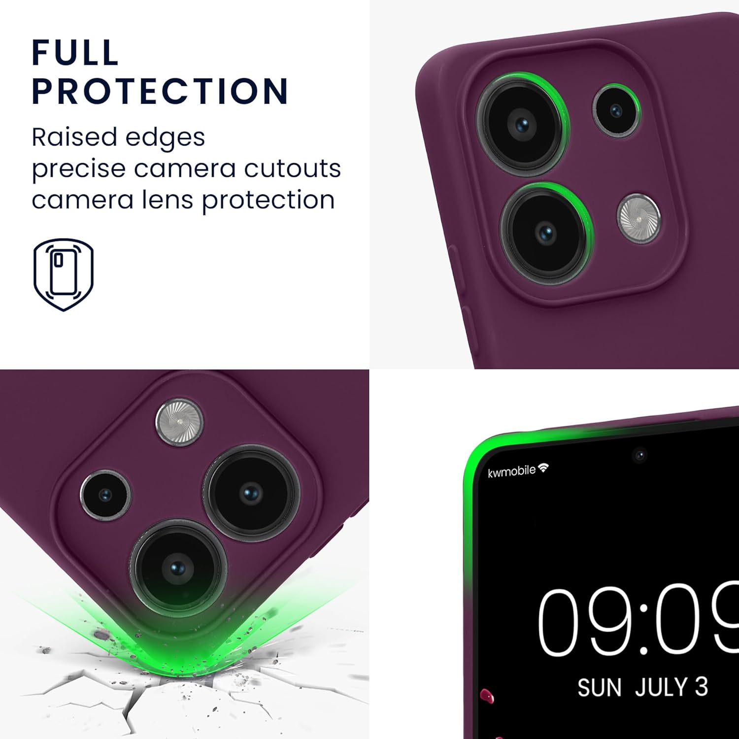 KW Xiaomi Redmi Note 13 4G λεπτή Θήκη Σιλικόνης Rubberized TPU - Bordeaux Purple