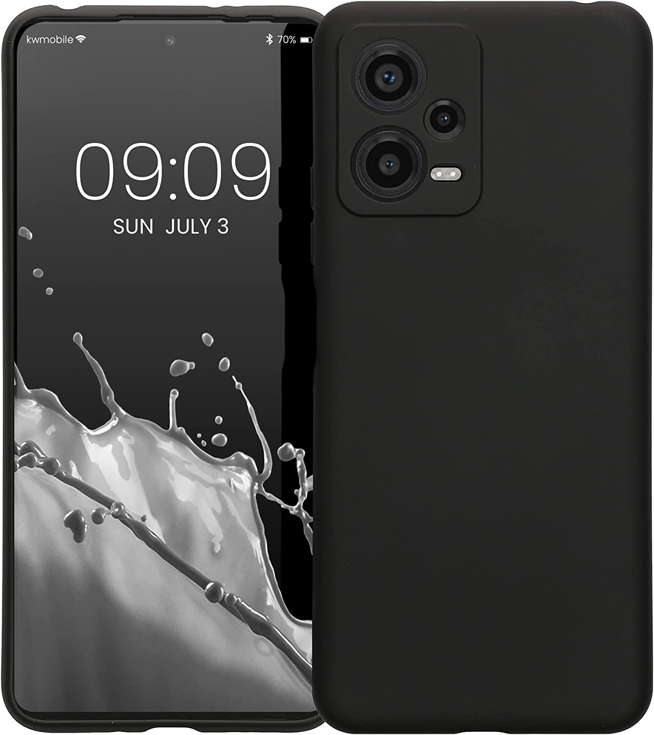 KW Xiaomi Redmi Note 12 5G / Poco X5 5G Θήκη Σιλικόνης Rubberized TPU - Black - 61169.01