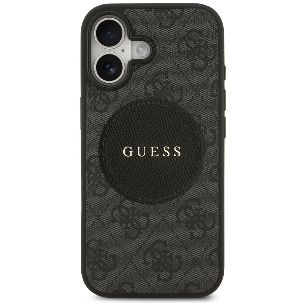 Guess iPhone 17 - 4G Circle Classic Logo MagSafe - Θήκη με Επένδυση Συνθετικού Δέρματος - Black - GUHMP17SP4PGRSGK