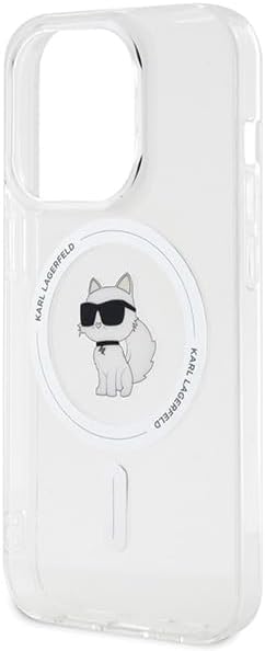 Karl Lagerfeld iPhone 15 Pro - IML Choupette Magsafe Σκληρή Θήκη με Πλαίσιο Σιλικόνης και MagSafe - Διάφανη - KLHMP15LHFCCNOT