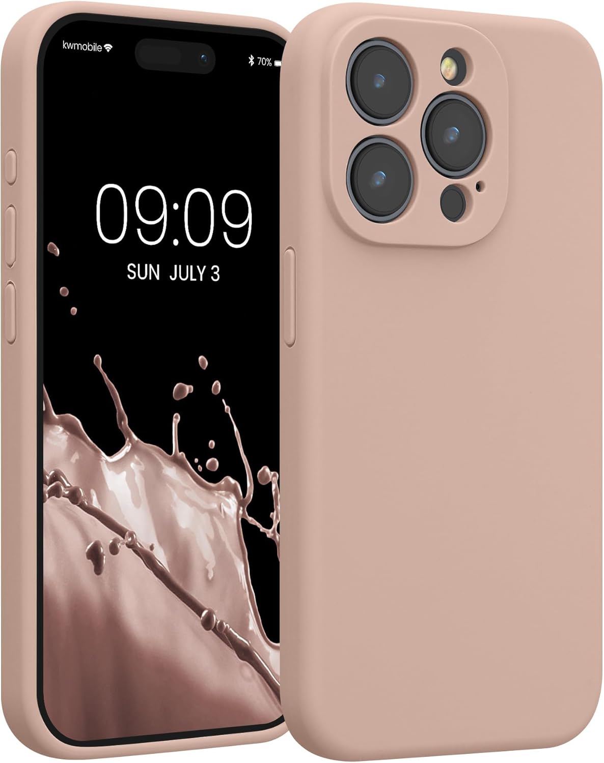 KW iPhone 15 Pro Θήκη Σιλικόνης Rubberized TPU - Dusky Pink