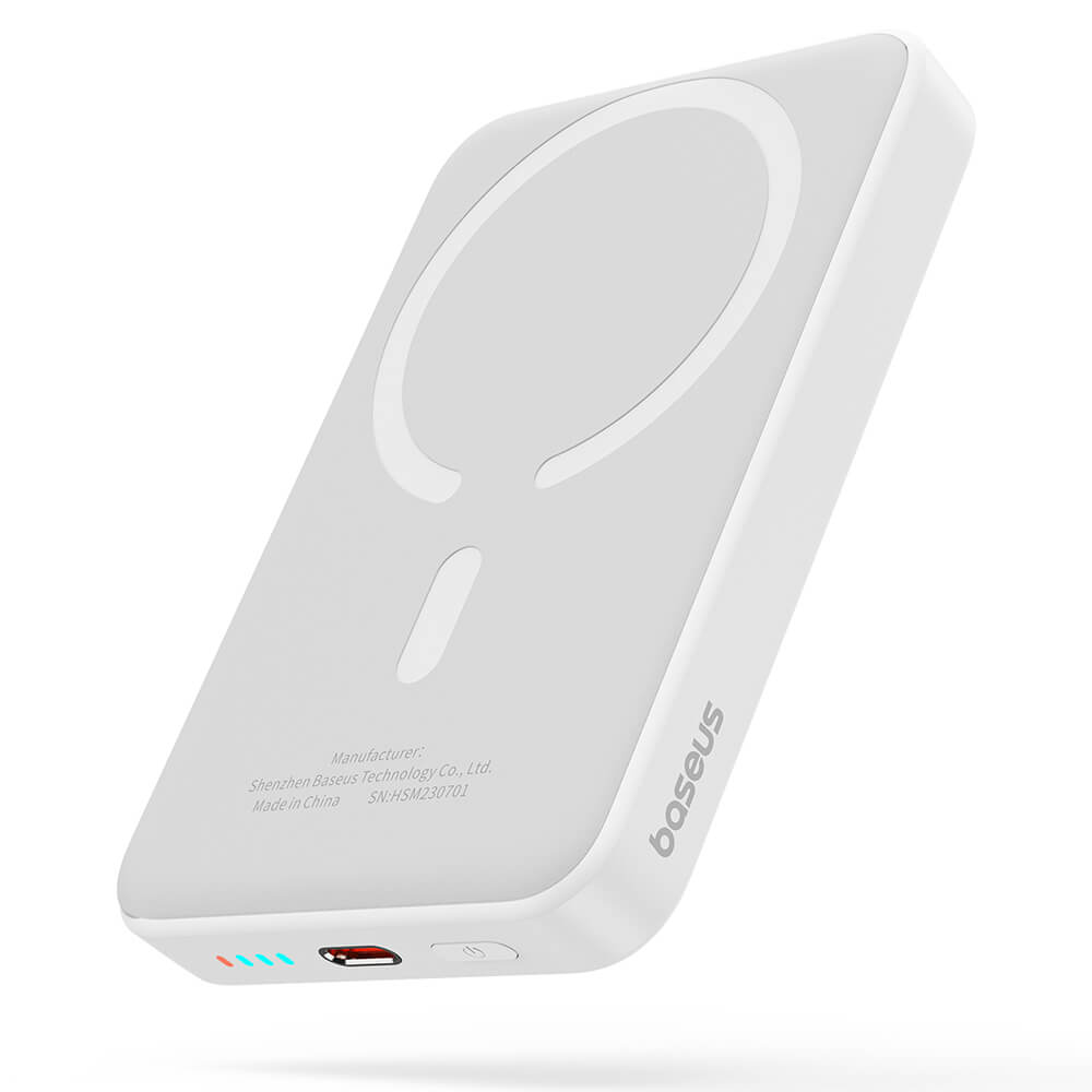 Baseus Mini Air Ασύρματο MagSafe PowerBank 10000mAh 20W με Καλώδιο Type-C to Type-C - White