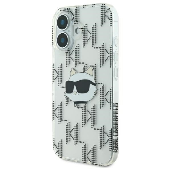 Karl Lagerfeld iPhone 16 - IML Choupette Head Electroplated Σκληρή Θήκη με Πλαίσιο Σιλικόνης - Διάφανη - KLHCP16SHKLPCHT