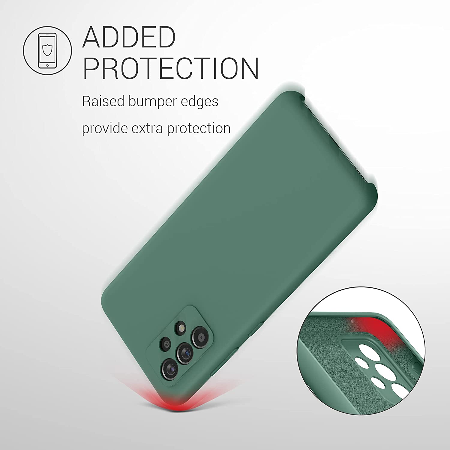 KW Samsung Galaxy A52 / A52 5G / A52s 5G Θήκη Σιλικόνης Rubber TPU - Forest Green - 54347.166
