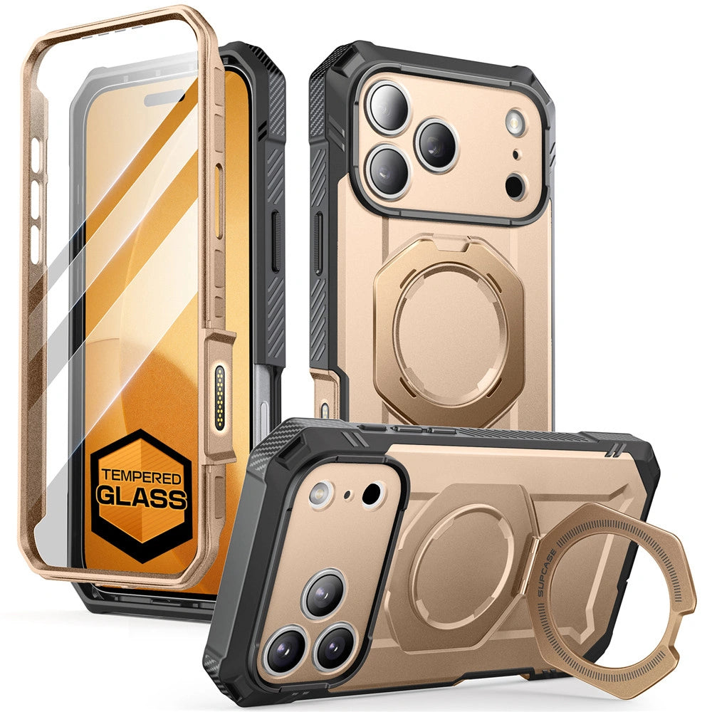 Supcase iPhone 17 Pro Max - UB Grip Pro Mag - Σκληρή Θήκη με Προστασία Οθόνης και MagSafe / Stand - Desert Gold