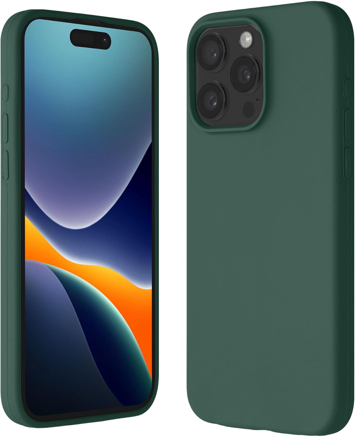 Kalibri iPhone 15 Pro Max Θήκη Σιλικόνης Rubberized TPU - Forest Green