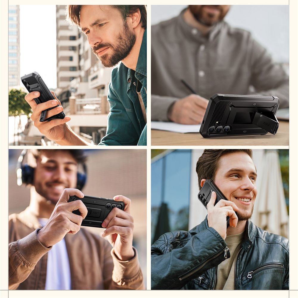 Supcase Samsung Galaxy S25 Plus Unicorn Beetle Pro 2 Σκληρή Θήκη με Προστασία Οθόνης και Stand - Black