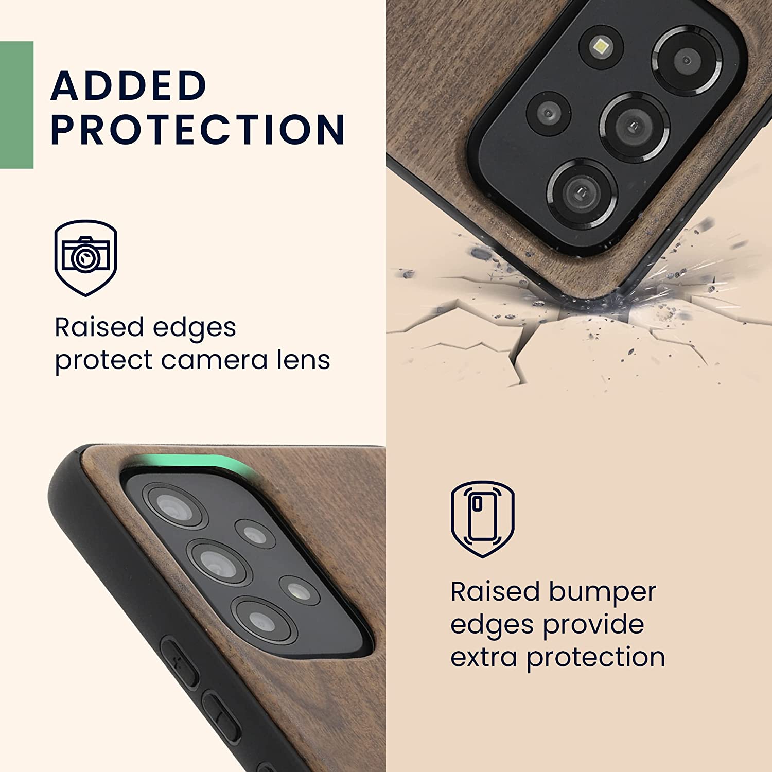 KW Samsung Galaxy A53 5G Θήκη από Φυσικό Ξύλο - Design Navigational Compass - Dark Brown - 58317.02