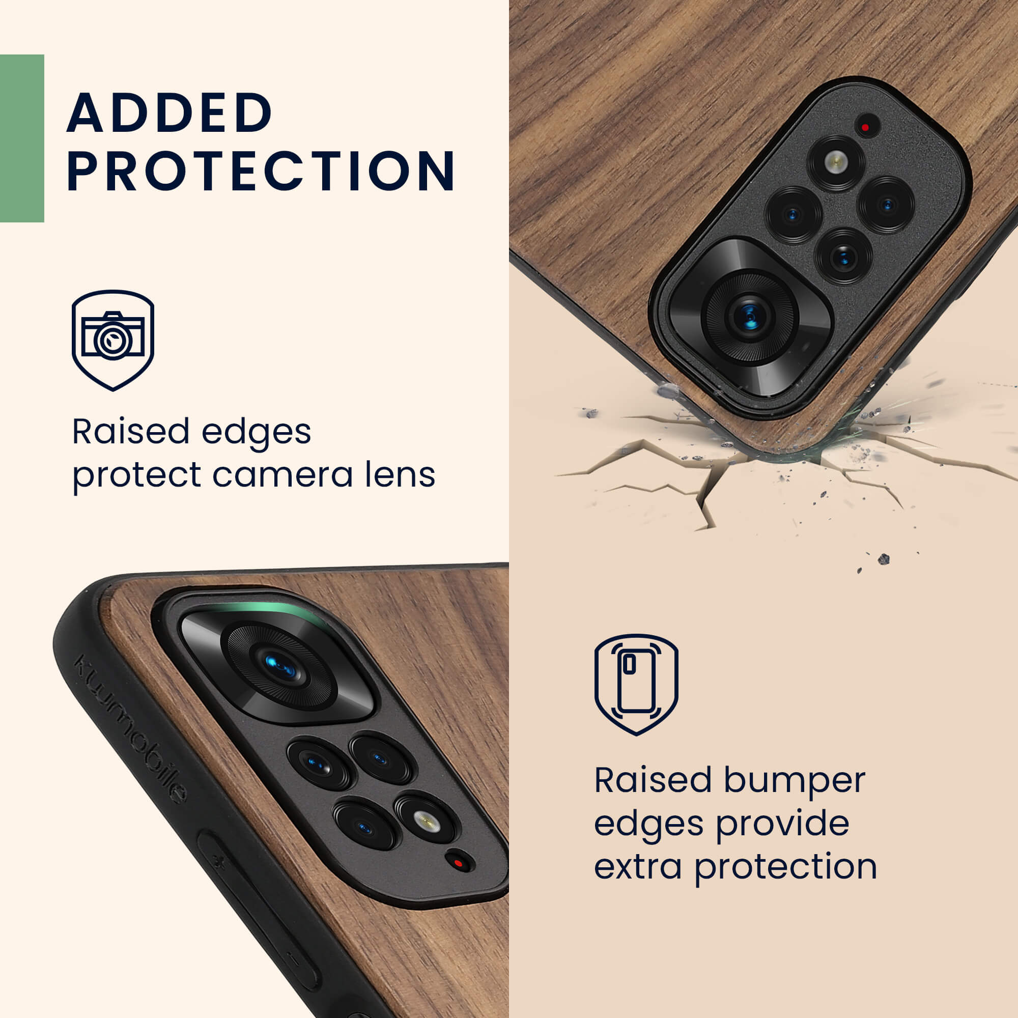 KW Xiaomi Redmi Note 11 / Redmi Note 11S Θήκη από Φυσικό Ξύλο - Design Vintage Compass - Dark Brown - 57386.01