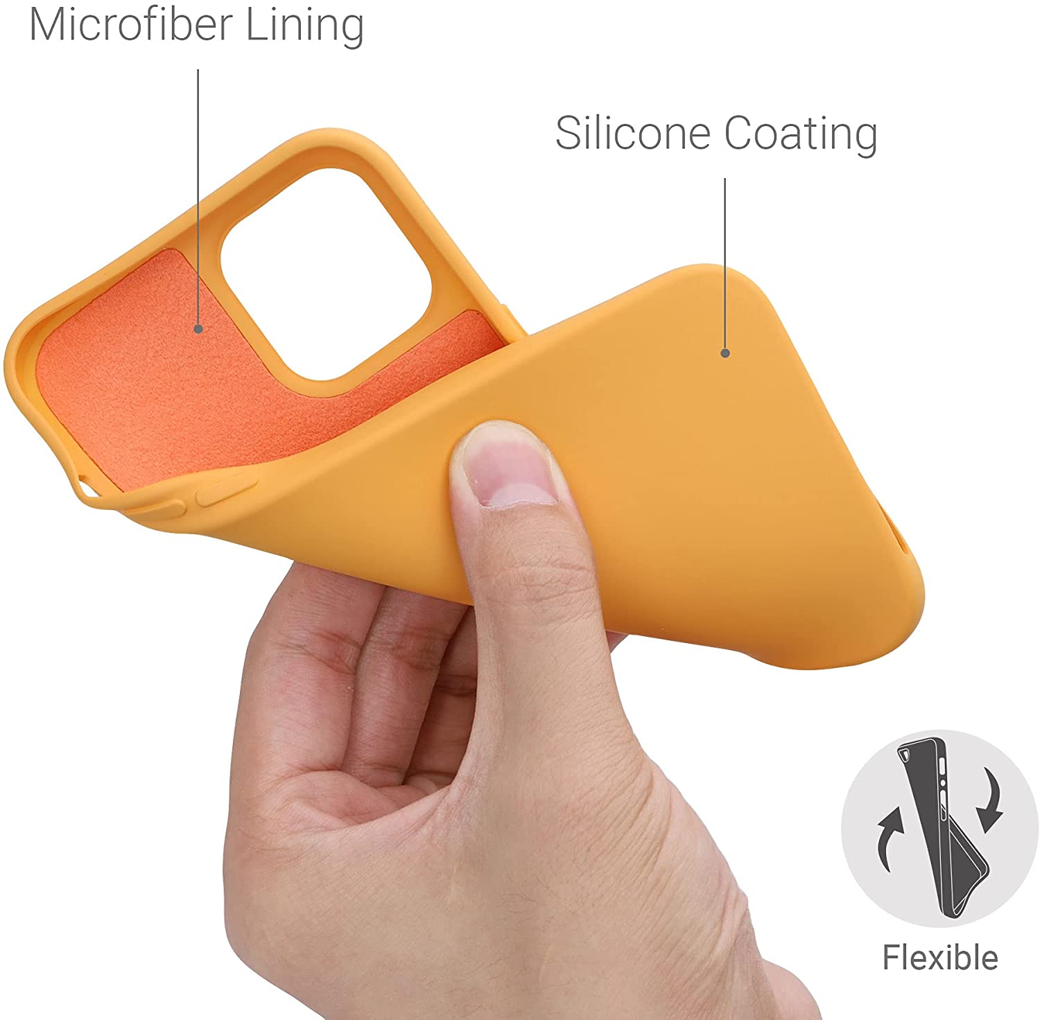 KW iPhone 12 Pro Max Θήκη Σιλικόνης Rubberized TPU - Marigold - 52714.217