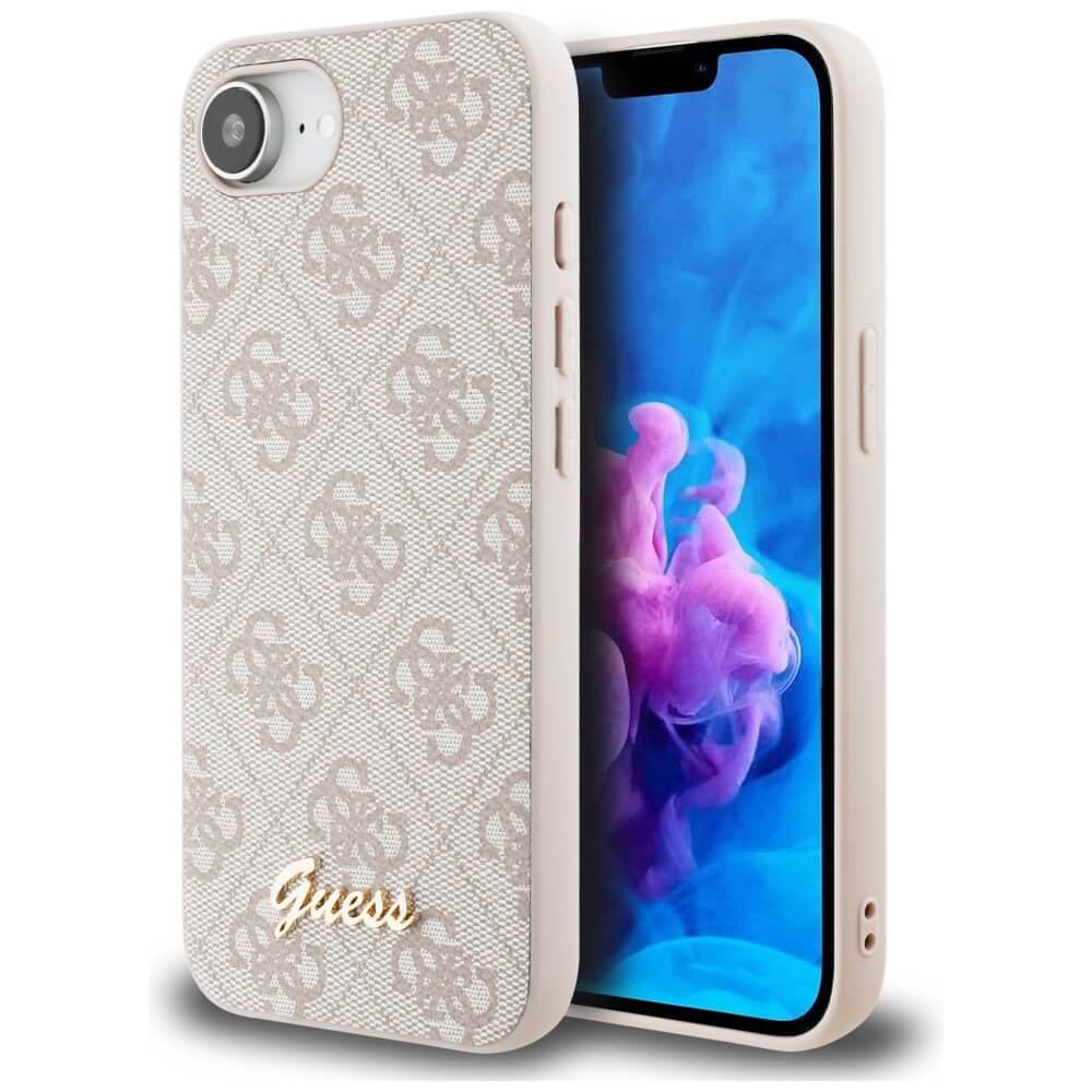 Guess iPhone 16e - 4G Script Logo - Θήκη με Επένδυση Συνθετικού Δέρματος - Pink - GUHMPSE4HG4SHP