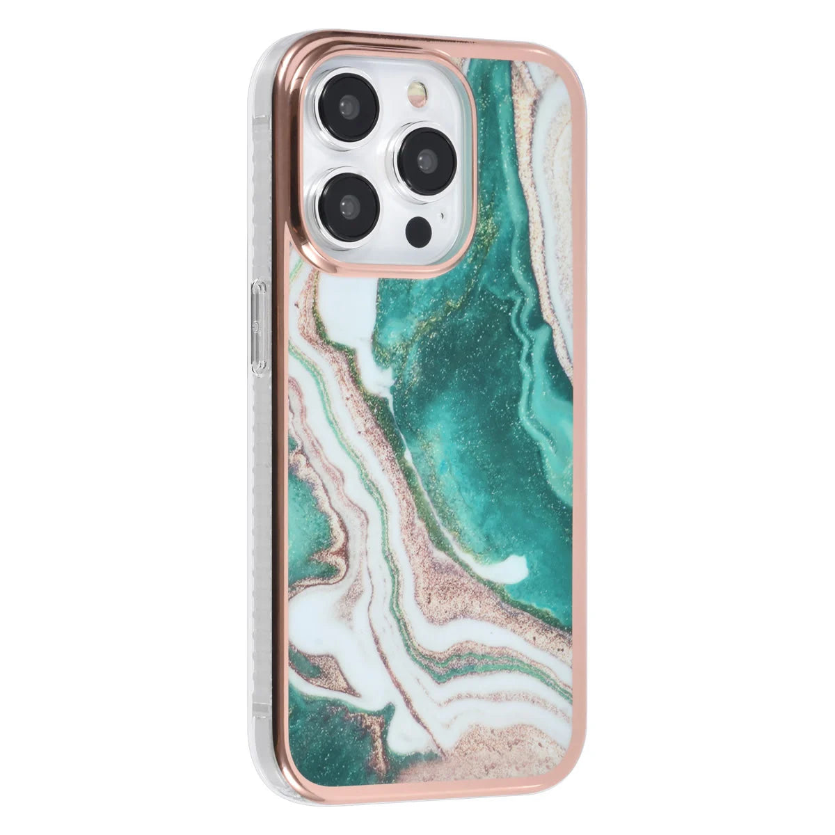 Tuniq iPhone 15 Pro - Σκληρή Θήκη με Πλαίσιο Σιλικόνης - Σχέδιο Μάρμαρο - Πράσινη