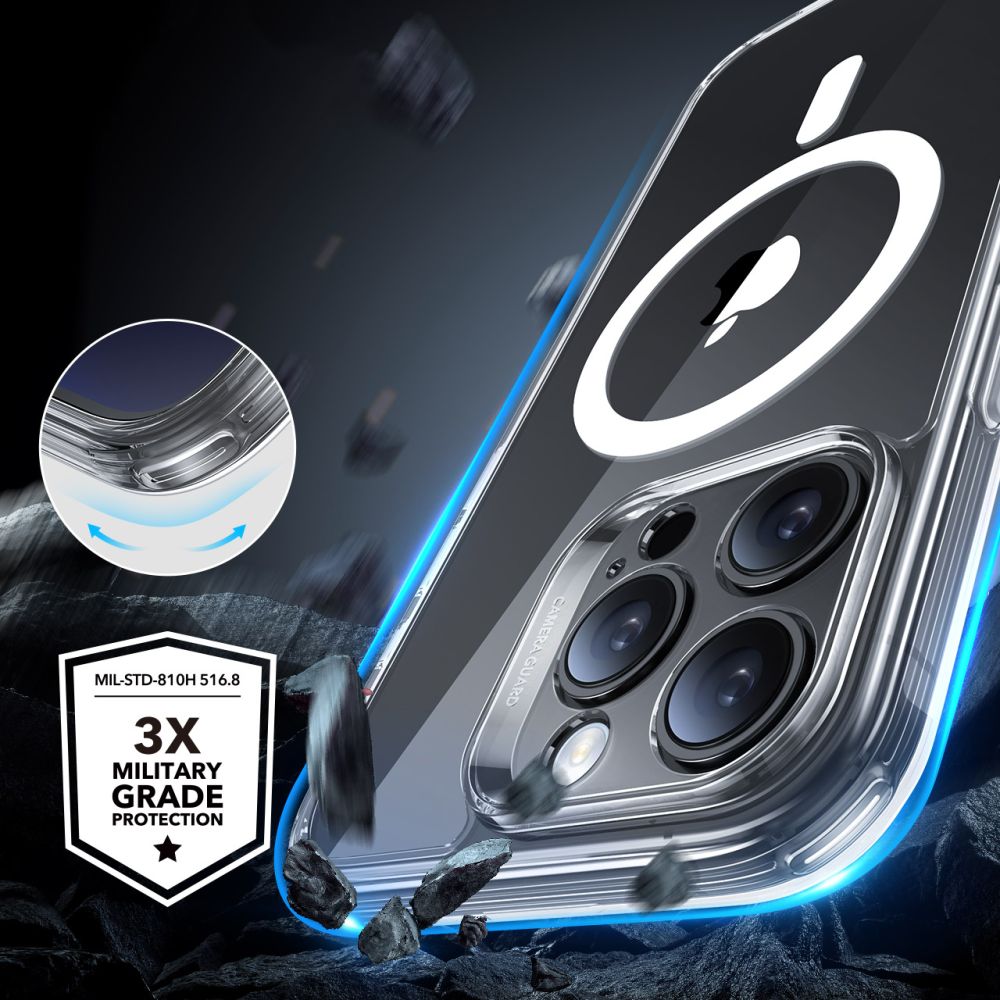 ESR iPhone 16 Pro - Classic Pro Halolock - Σετ με 1 Αντιχαρακτικό Γυαλί Οθόνης και Θήκη MagSafe - Διάφανη