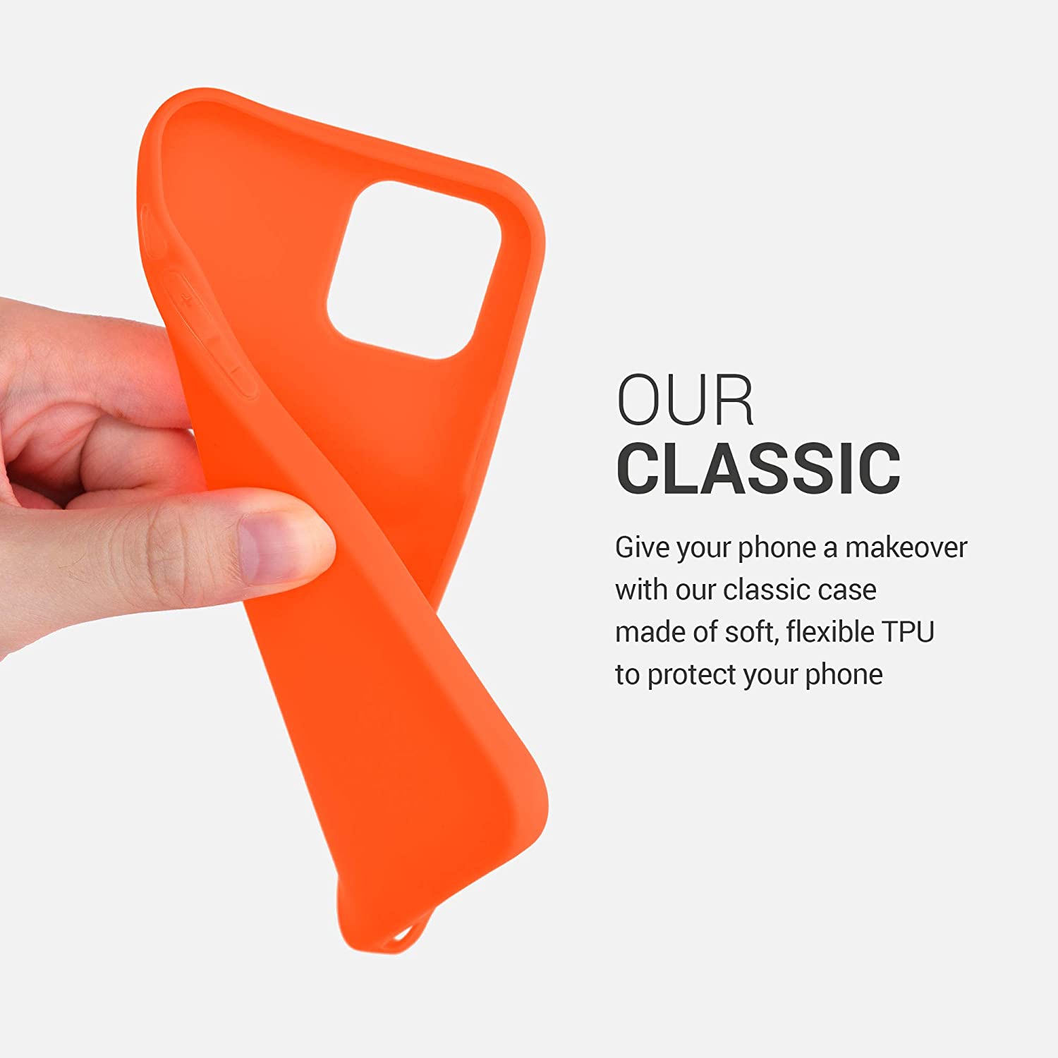 KW iPhone 12 / iPhone 12 Pro Θήκη Σιλικόνης TPU - Neon Orange - 53939.69