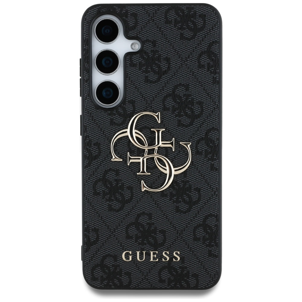 Guess Samsung Galaxy S25 Plus - 4G Big Metal Logo - Θήκη με Επένδυση Συνθετικού Δέρματος - Black - GUHCS25M4GMGGR