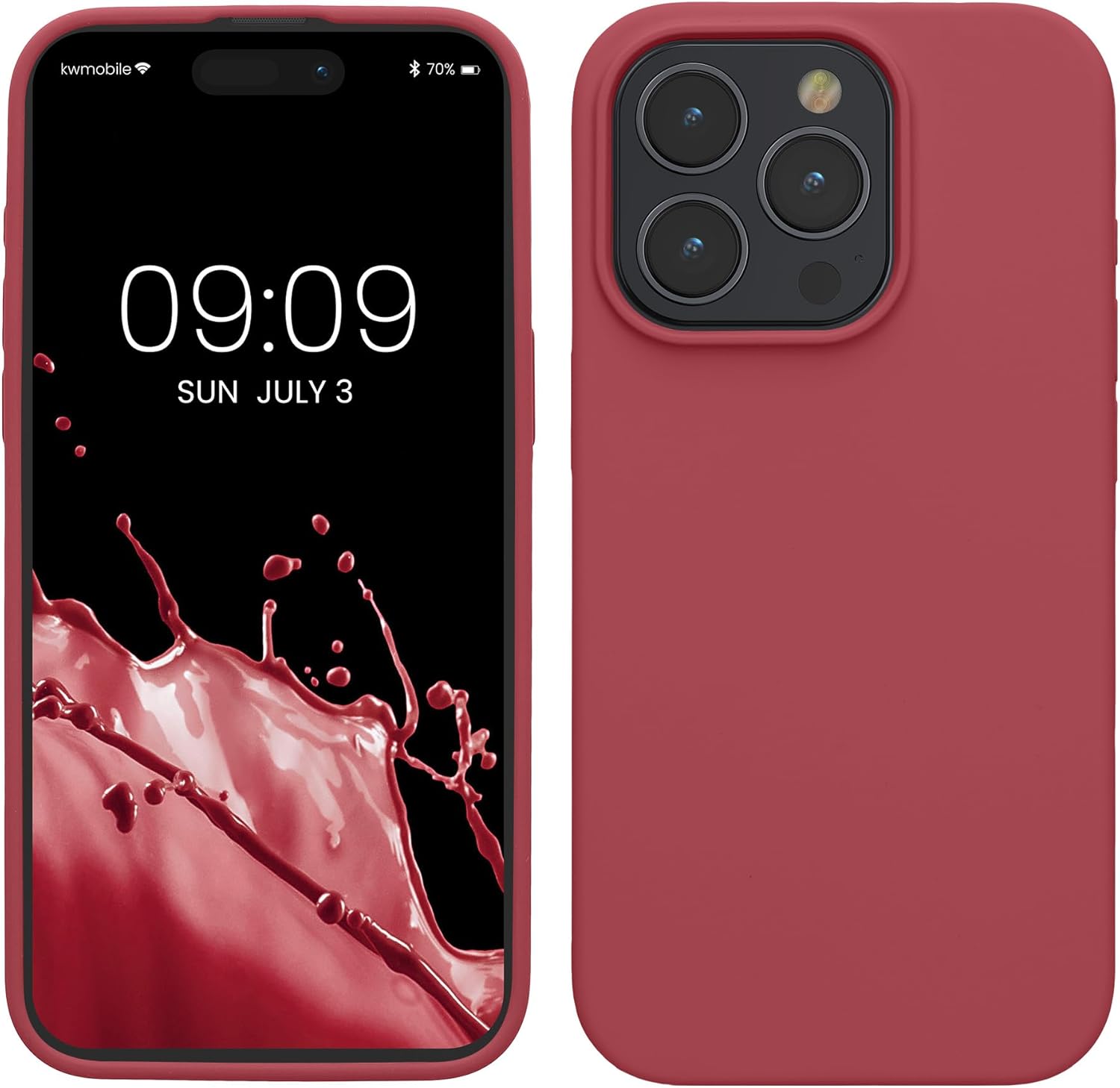 KW iPhone 15 Pro Max Θήκη Σιλικόνης Rubberized TPU - Dark Rose