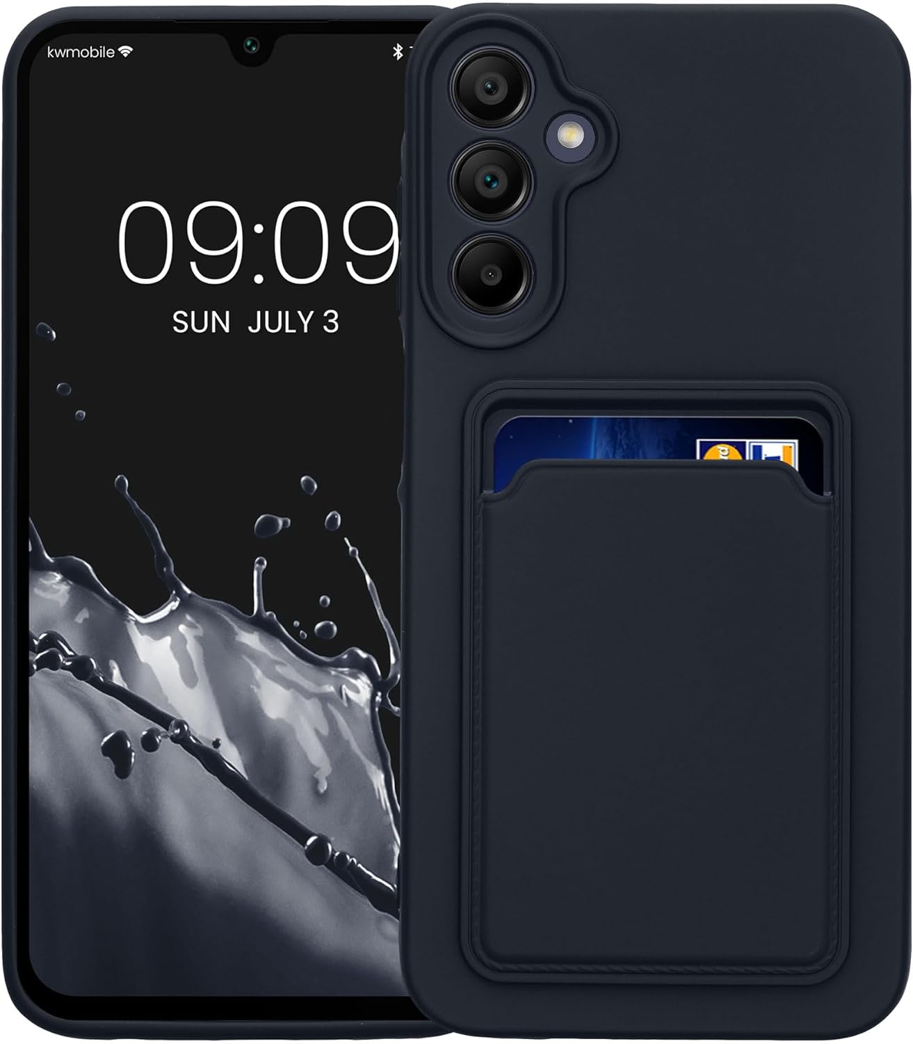 KW Samsung Galaxy A15 4G / A15 5G Θήκη Σιλικόνης TPU με Υποδοχή για Κάρτα - Dark Blue