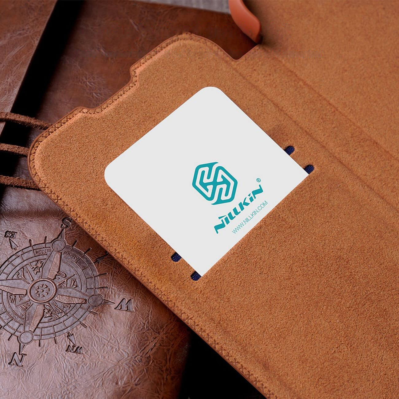 Nillkin iPhone 14 Pro Qin Pro Leather Θήκη Βιβλίο με Κάλυμμα για την Κάμερα - Brown