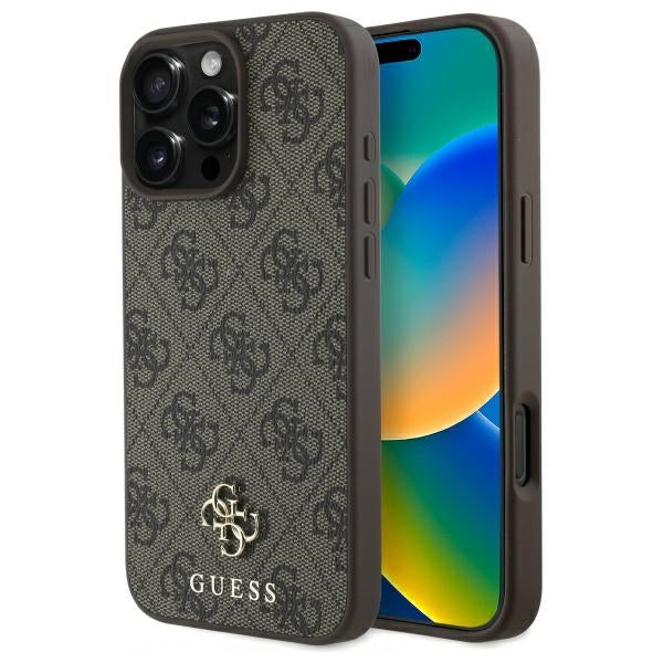 Guess iPhone 16 Pro Max - 4G Small Classic - MagSafe Θήκη με Επένδυση Συνθετικού Δέρματος - Brown - GUHMP16XP4SM4MW