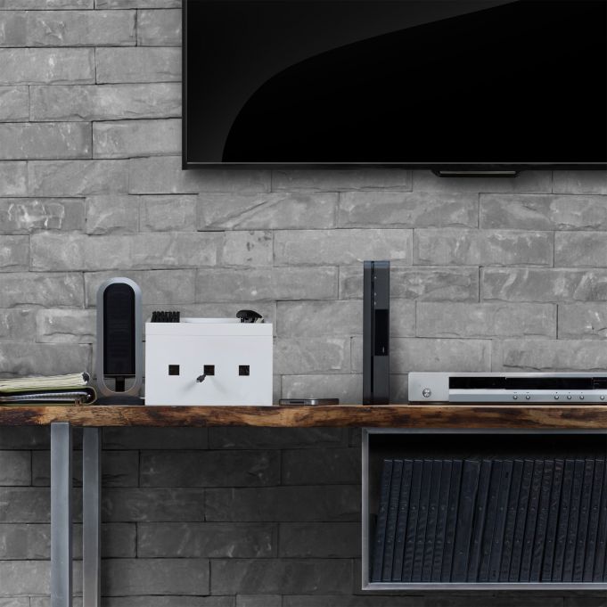 Relaxdays Κουτί Οργάνωσης Καλωδίων από Bamboo - White - 4052025246709