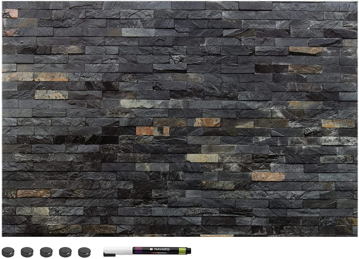 Navaris Μαγνητικός Πίνακας Ανακοινώσεων - 60 x 40 cm - Dark Bricks - 45365.17