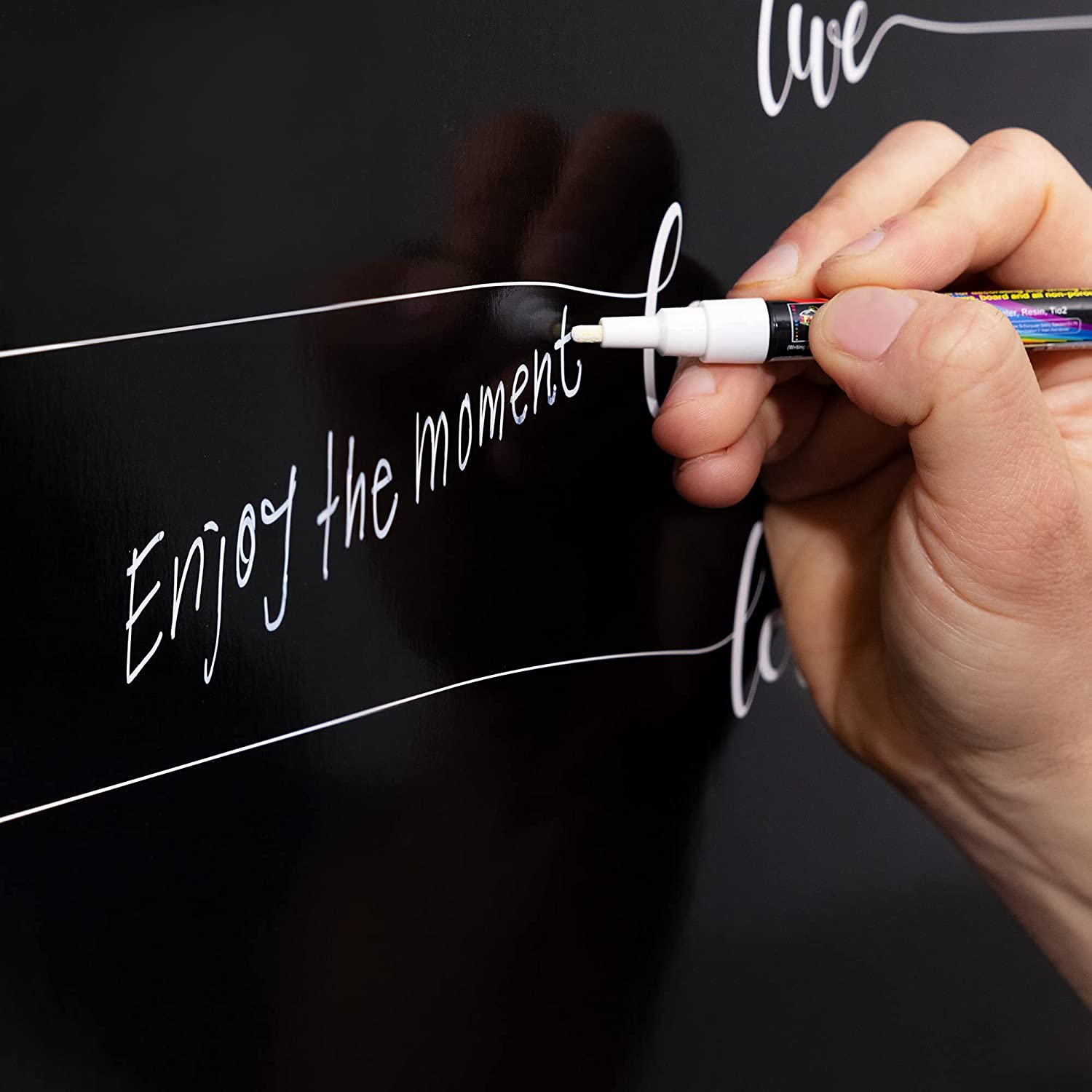 Navaris Μαγνητικός Πίνακας Ανακοινώσεων - 40 x 60 cm - Live / Laugh / Love - Black / White - 45365.13