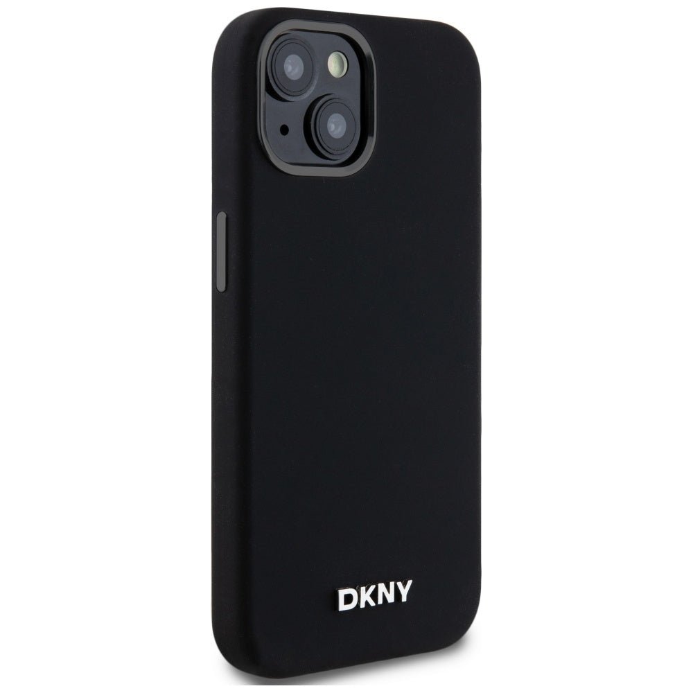 DKNY iPhone 15 / 14 / 13 - MagSafe Σκληρή Θήκη με Πλαίσιο Σιλικόνης - Liquid Silicone Small Metal Logo - Black