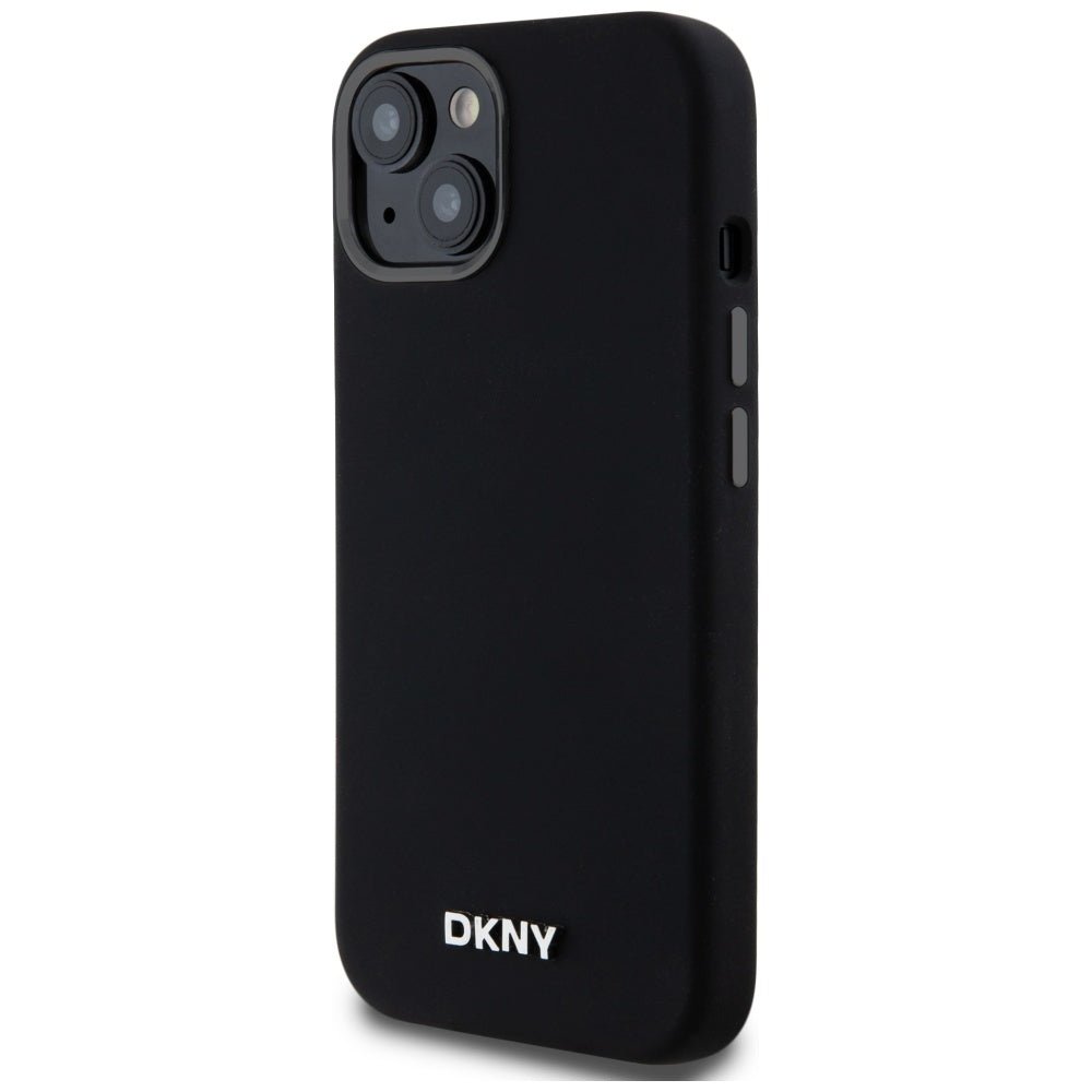 DKNY iPhone 15 / 14 / 13 - MagSafe Σκληρή Θήκη με Πλαίσιο Σιλικόνης - Liquid Silicone Small Metal Logo - Black