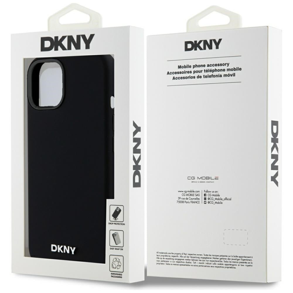 DKNY iPhone 15 / 14 / 13 - MagSafe Σκληρή Θήκη με Πλαίσιο Σιλικόνης - Liquid Silicone Small Metal Logo - Black