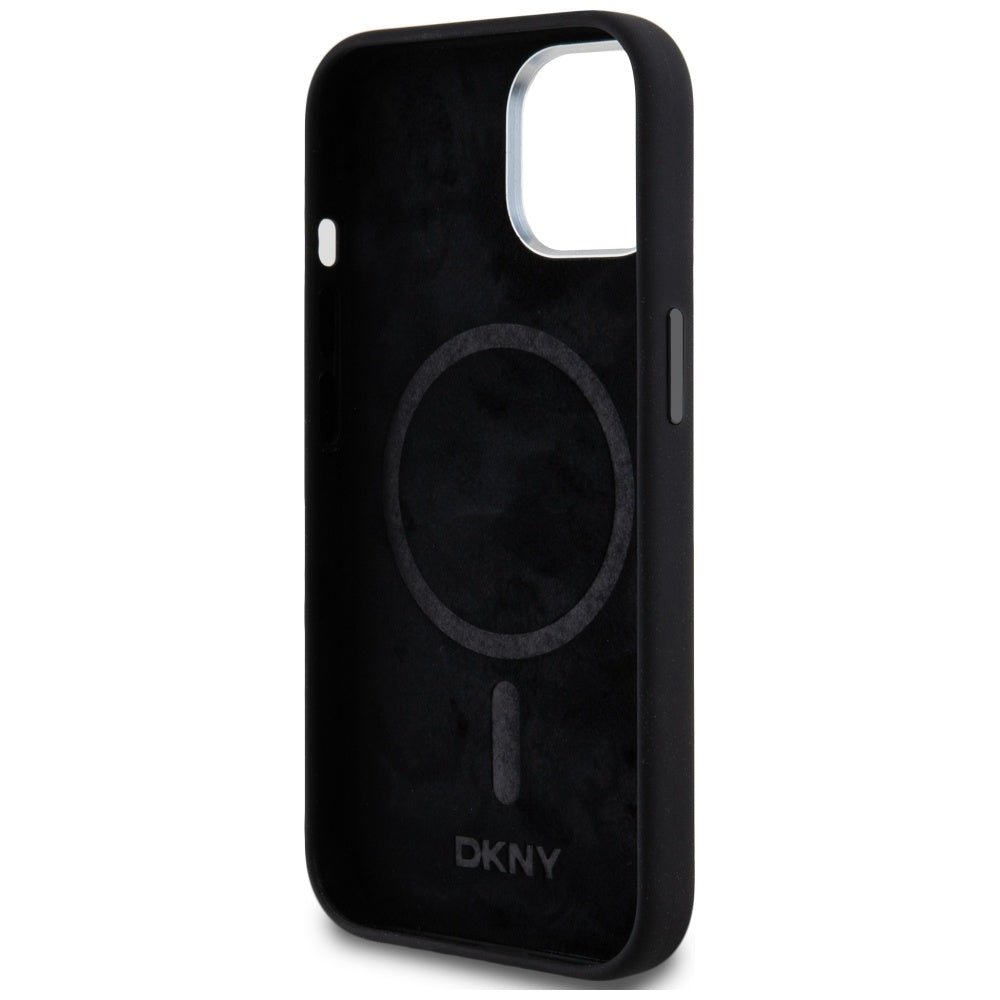 DKNY iPhone 15 / 14 / 13 - MagSafe Σκληρή Θήκη με Πλαίσιο Σιλικόνης - Liquid Silicone Small Metal Logo - Black