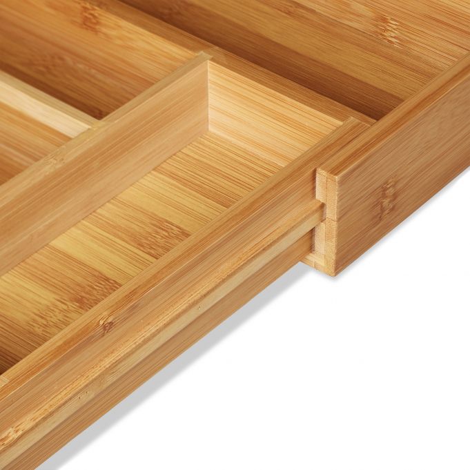 Relaxdays Επεκτεινόμενος Δίσκος Αποθήκευσης για Μαχαιροπίρουνα από Μπαμπού - Natural - 4052025142629