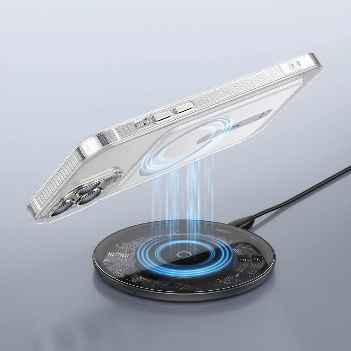 Baseus iPhone 13 Pro Magnetic Case Μαγνητική Θήκη με MagSafe και Μεταλλική Βάση - Διάφανη