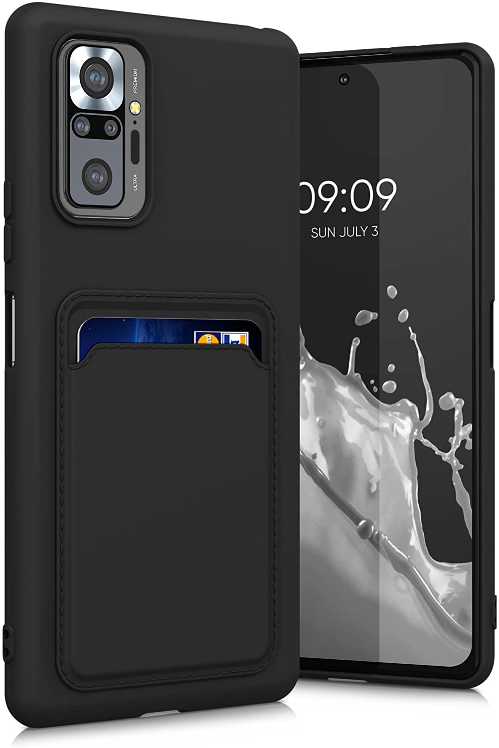 KW Xiaomi Redmi Note 10 Pro Θήκη Σιλικόνης TPU με Υποδοχή για Κάρτα - Black - 56049.47