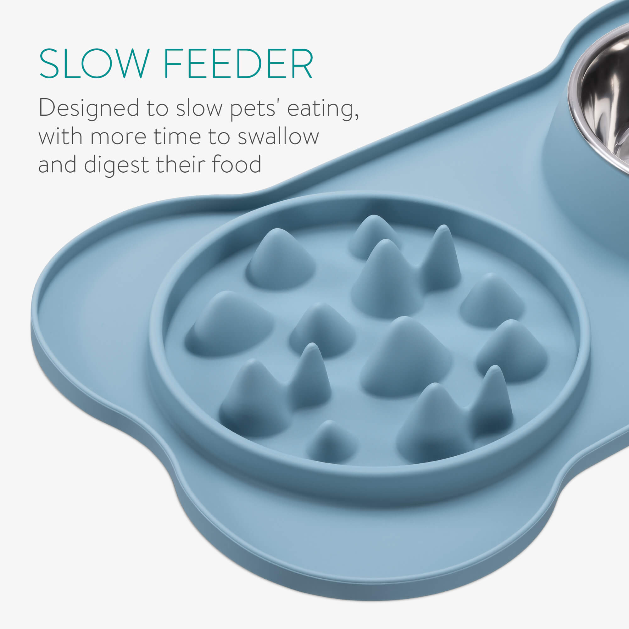 Navaris Slow-Feeder Μπολ Αργής Κατάποσης από Σιλικόνη - Blue - 55133.17