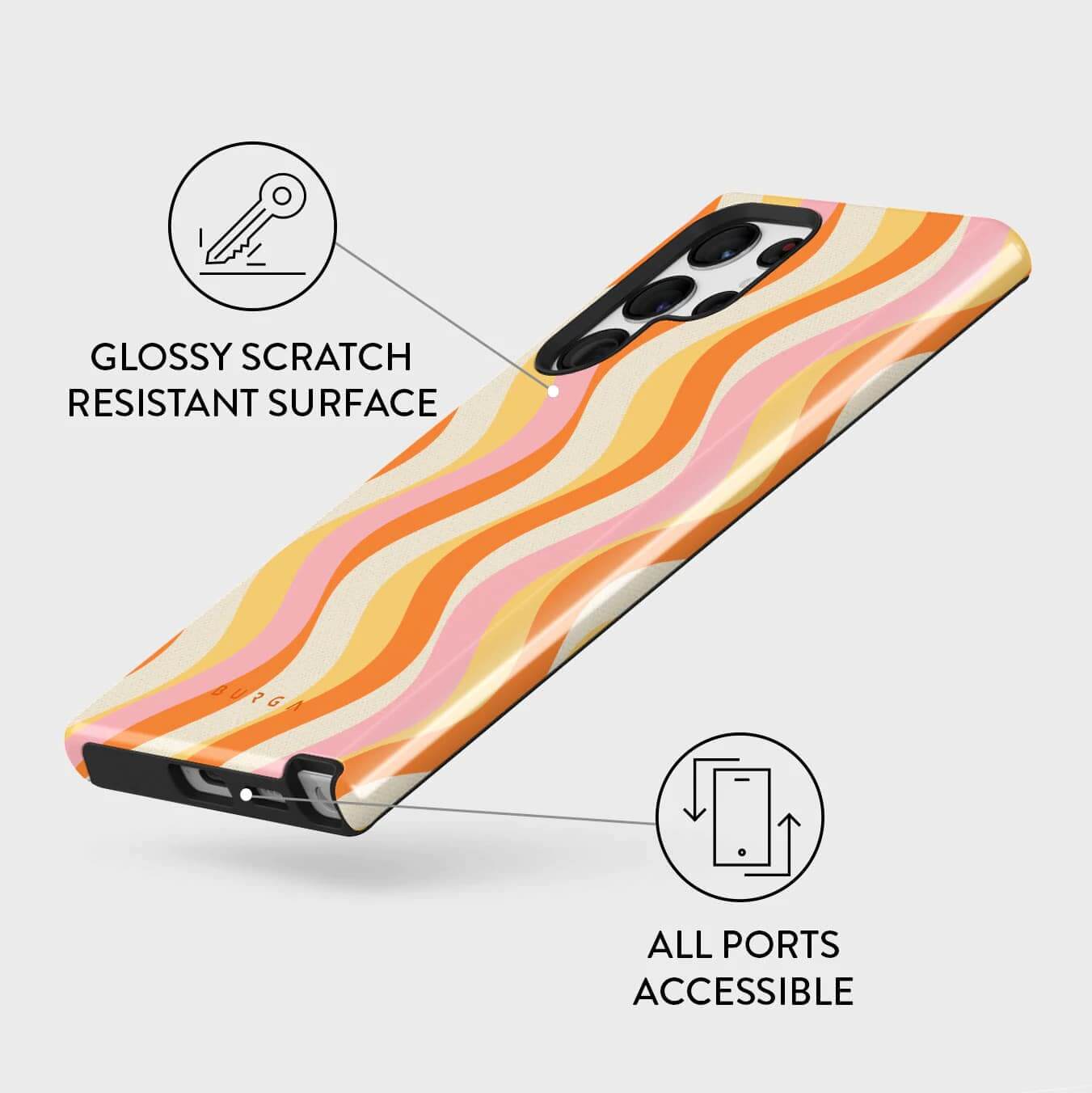 Burga Samsung Galaxy S22 Ultra Fashion Tough Σκληρή Θήκη - Flower Power