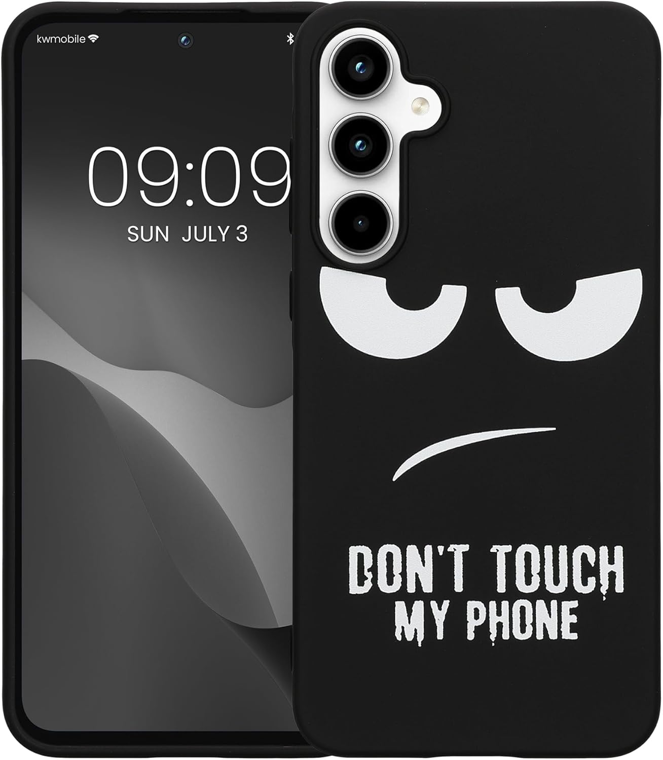 KW Samsung Galaxy A55 5G Θήκη Σιλικόνης Design Don't Touch My Phone - Black / White