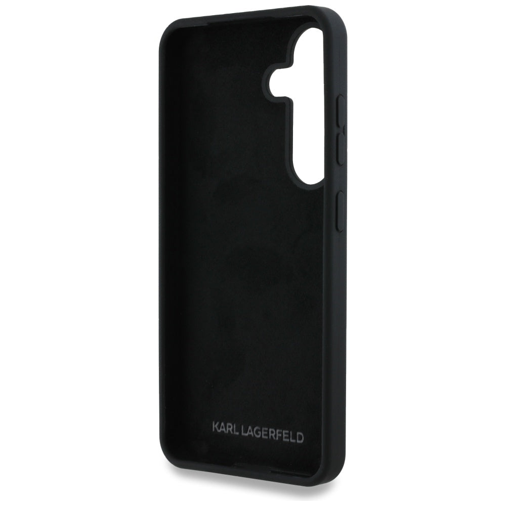 Karl Lagerfeld Samsung Galaxy S25 - Silicone Metal Signature Logo - Σκληρή Θήκη Σιλικόνης - Black - KLHCS25SSCMSMVK