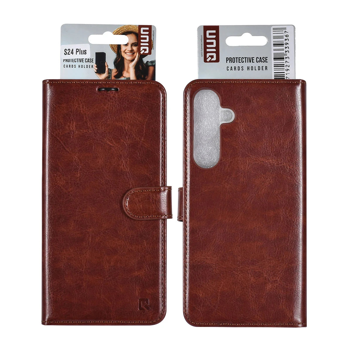 Tuniq Samsung Galaxy S24 Plus - Θήκη Πορτοφόλι Stand από Δερματίνη - Brown