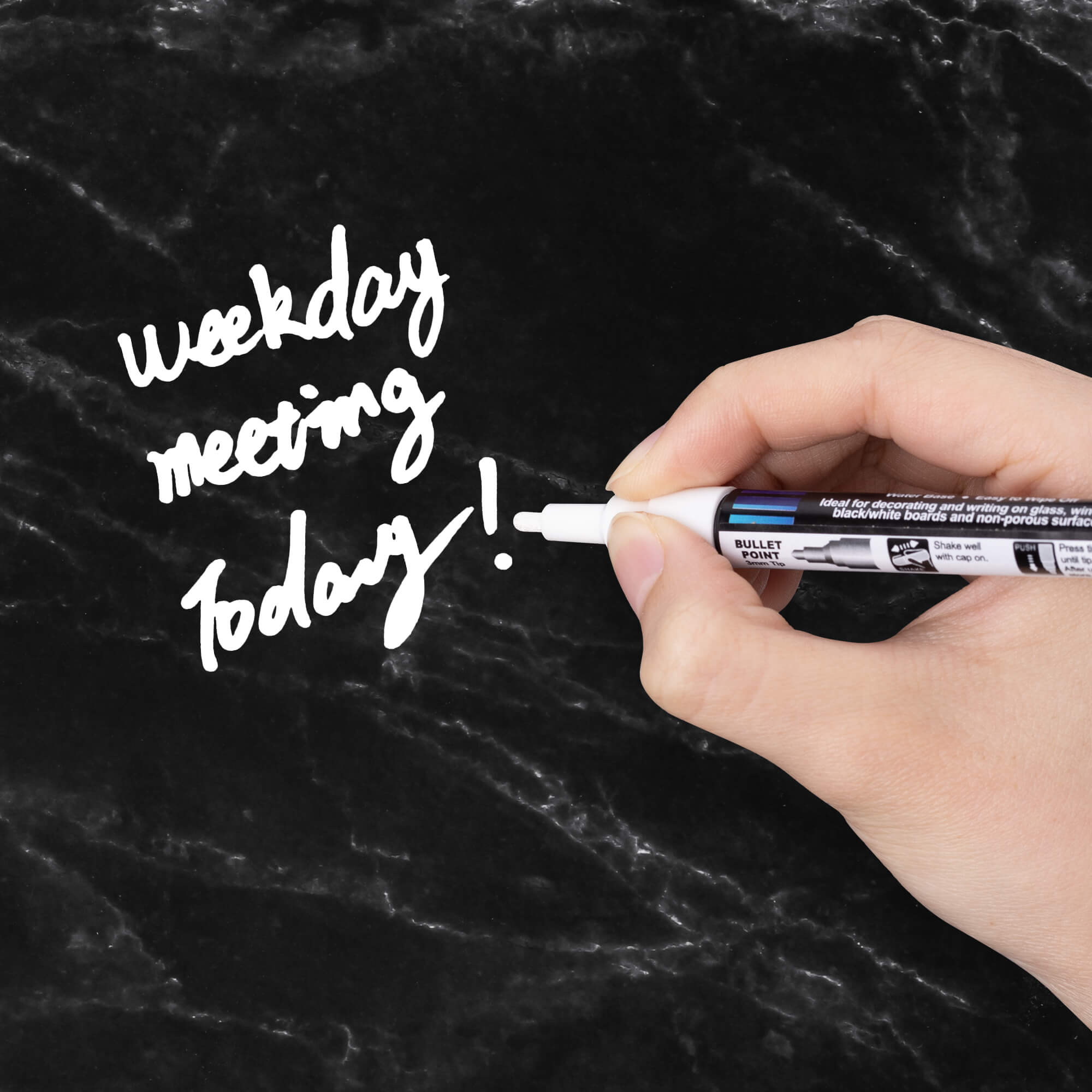 Navaris Μαγνητικός Πίνακας - Design Black Stone - 40 x 40cm - 57021.03