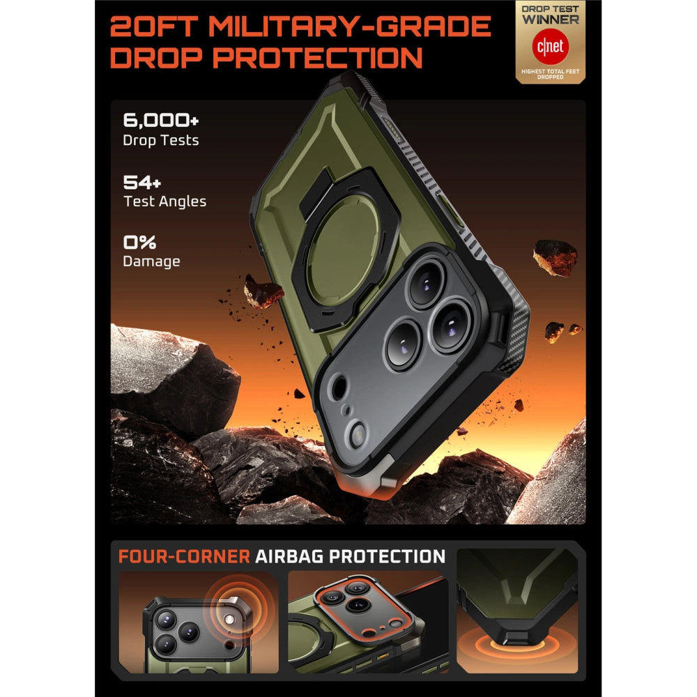 Supcase iPhone 17 Pro Max - UB Grip Mag - Σκληρή Θήκη με MagSafe και Stand - Green