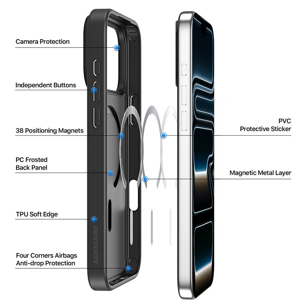 Dux Ducis iPhone 18 Pro / iPhone 17 Pro - Σκληρή Θήκη με Πλαίσιο Σιλικόνης MagSafe - Yind Series - Orange