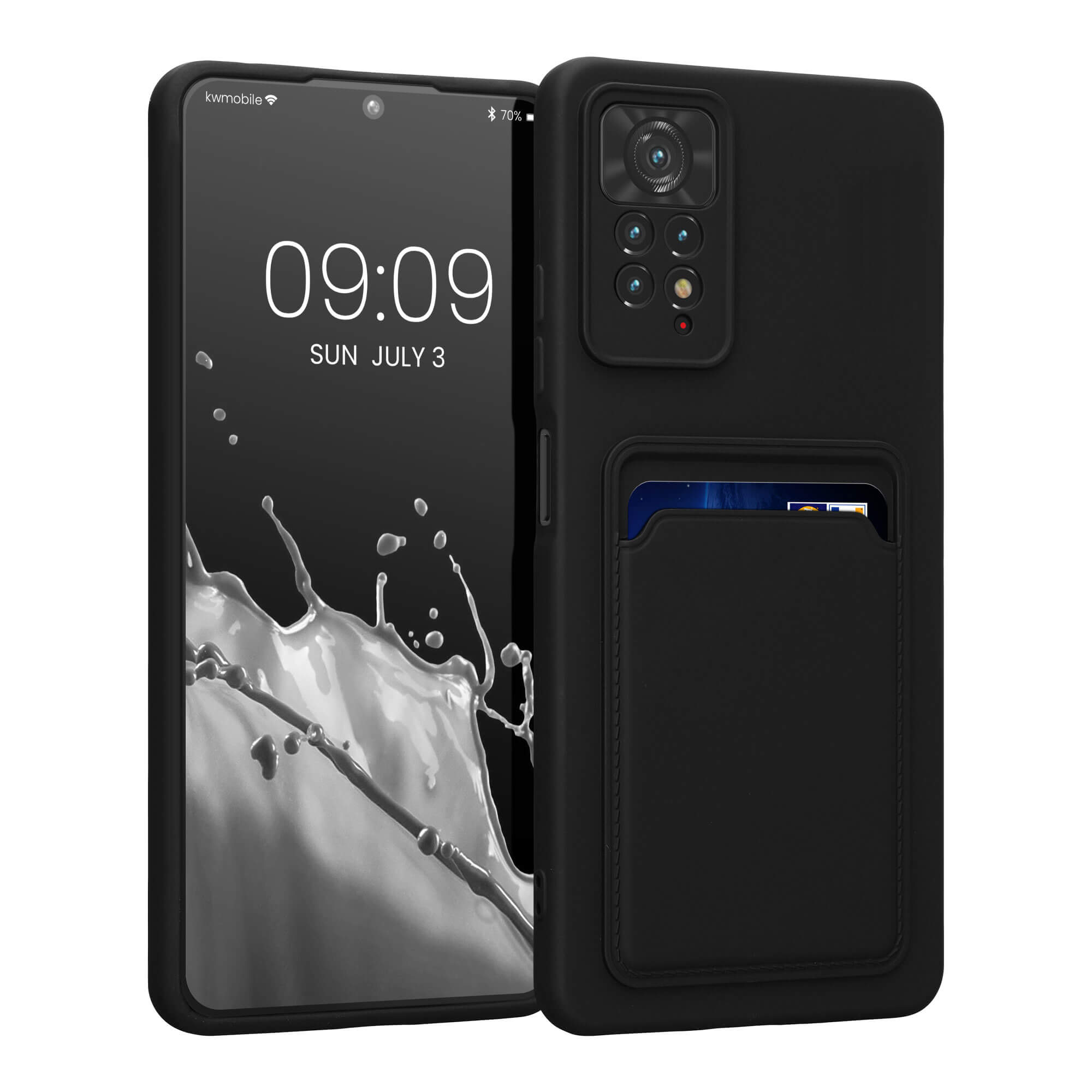 KW Xiaomi Redmi Note 11 Pro / 11 Pro 5G Θήκη Σιλικόνης TPU με Υποδοχή για Κάρτα - Matt Black - 58923.47