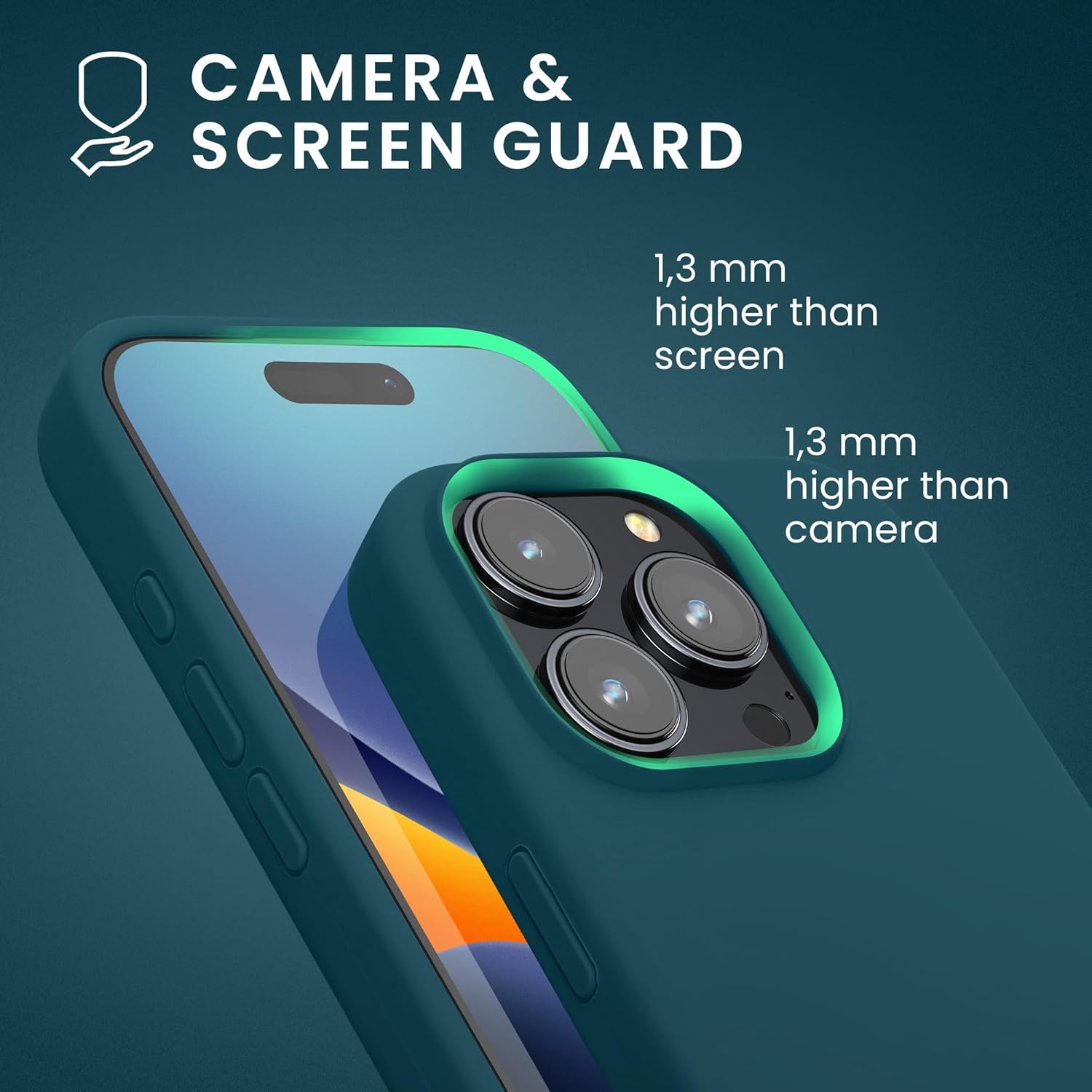 KW iPhone 16 Pro Θήκη Σιλικόνης Rubberized TPU - Petrol Matte