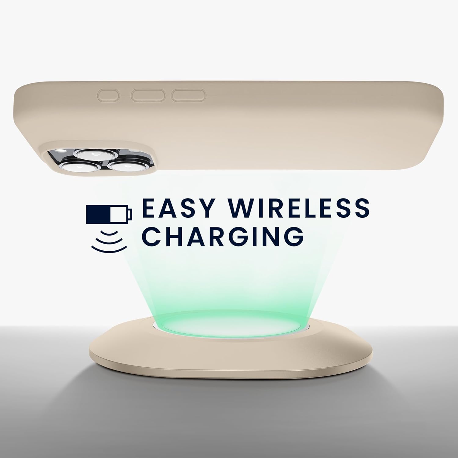 KW iPhone 16 Pro Θήκη Σιλικόνης Rubberized TPU - Cream