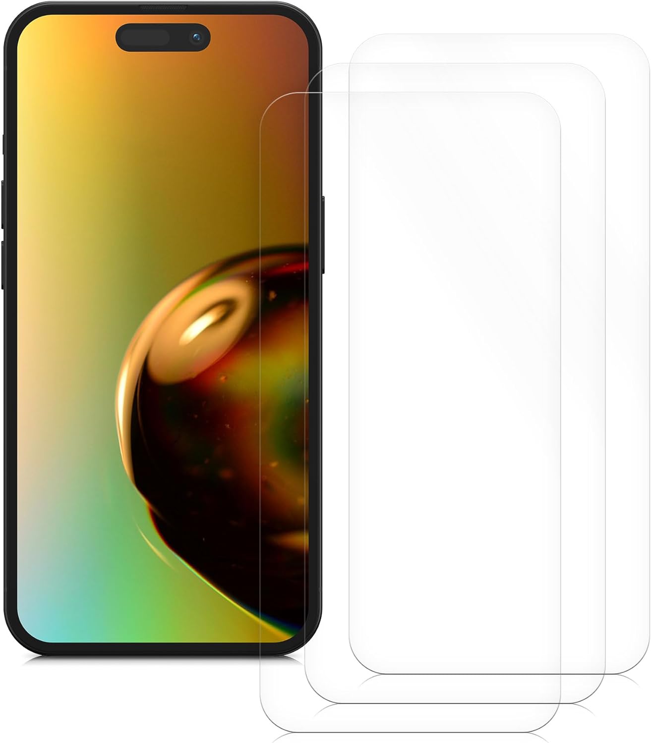 KW iPhone 15 - Τρεις Μεμβράνες Προστασίας Οθόνης - Διάφανες - 62021.1