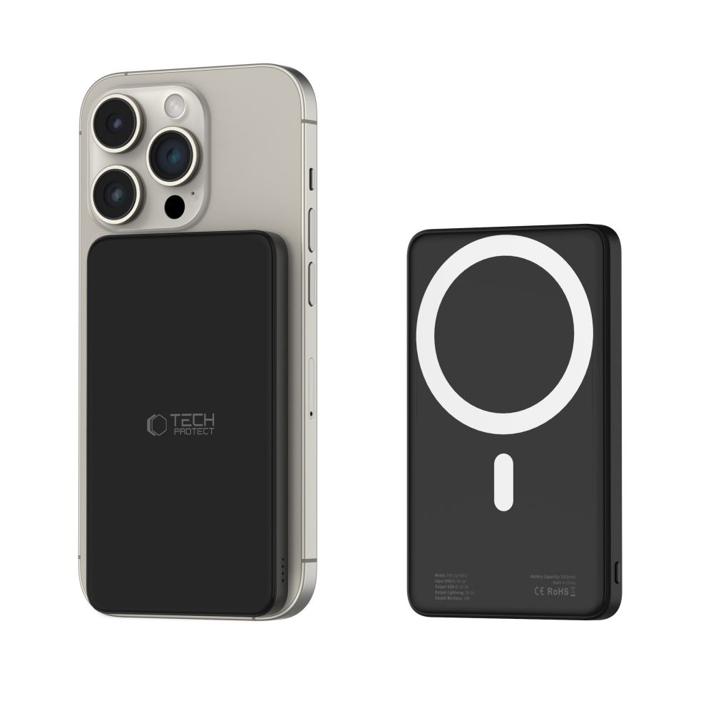 Tech-Protect Lifemag MagSafe PowerBank Μαγνητικό PowerBank Κινητού 5000 mAh - Black