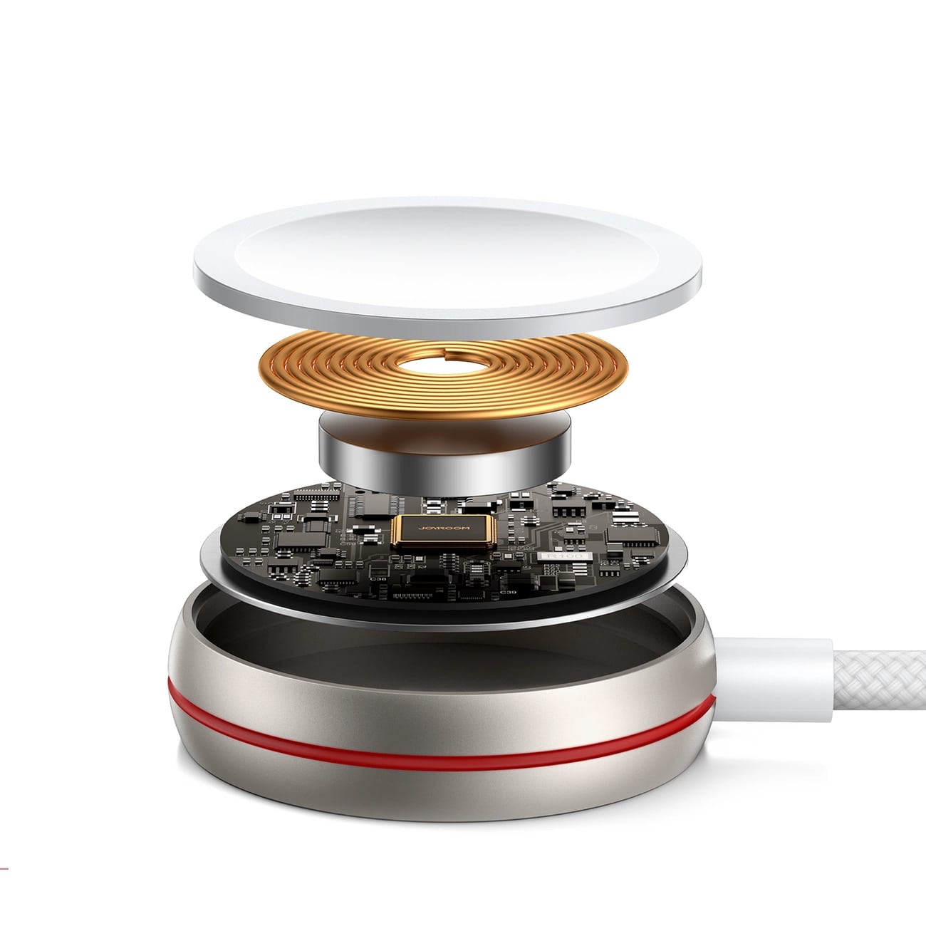 Joyroom 2 σε 1 Μαγνητική Βάση Φόρτισης για Apple Watch με Καλώδιο Type-C to Lightning για iPhone - 1.5m - White - S-IW012