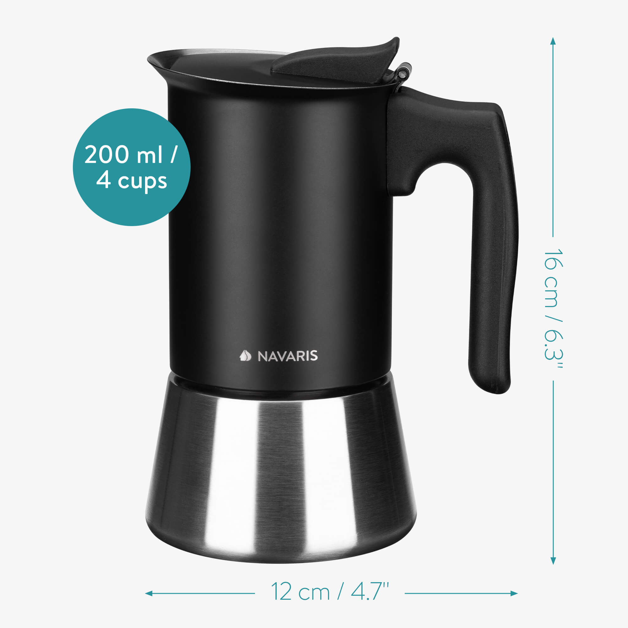 Navaris Espresso Maker Καφετιέρα για Εσπρέσο - 200ml - Black - 55925.01.01